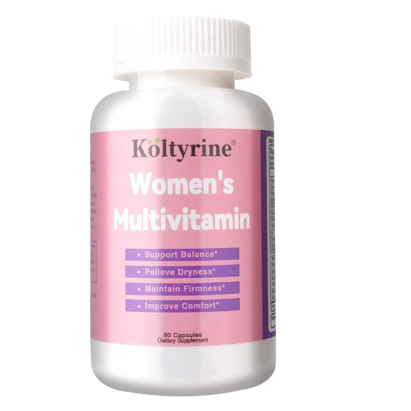 Koltyrine Women's Multivitamin 13-in-1 Complex with Biotin, Collagen & Keratin, Vitamins A, B Complex, C, D3, E & K2 Hair, Skin, Nails & Energy Support, 60 Capsules