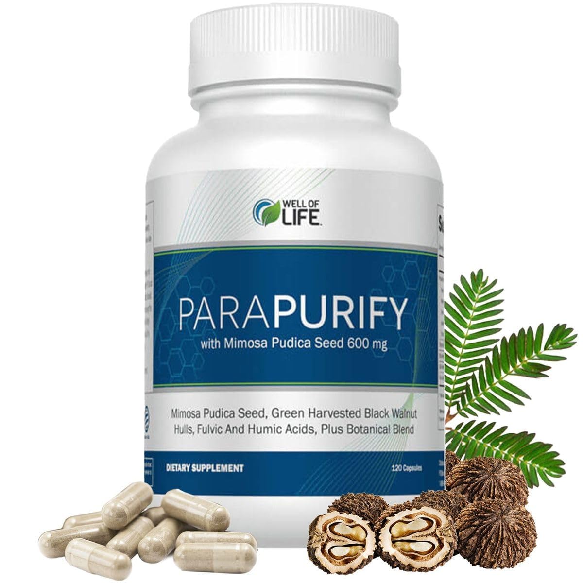 Well of Life ParaPurify Mimosa Pudica Black Walnut Supplement Capsule 120 Count