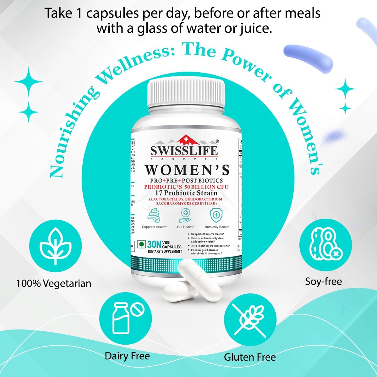 SWISSLIFE FOREVER Women’s Probiotics Capsule 30 Count