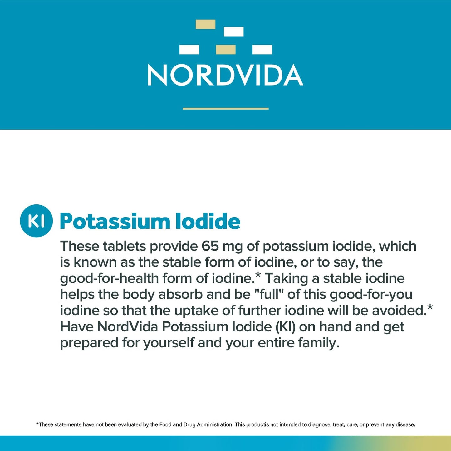 Nordvida Potassium Iodide 65 mg Tablets, 60 Count