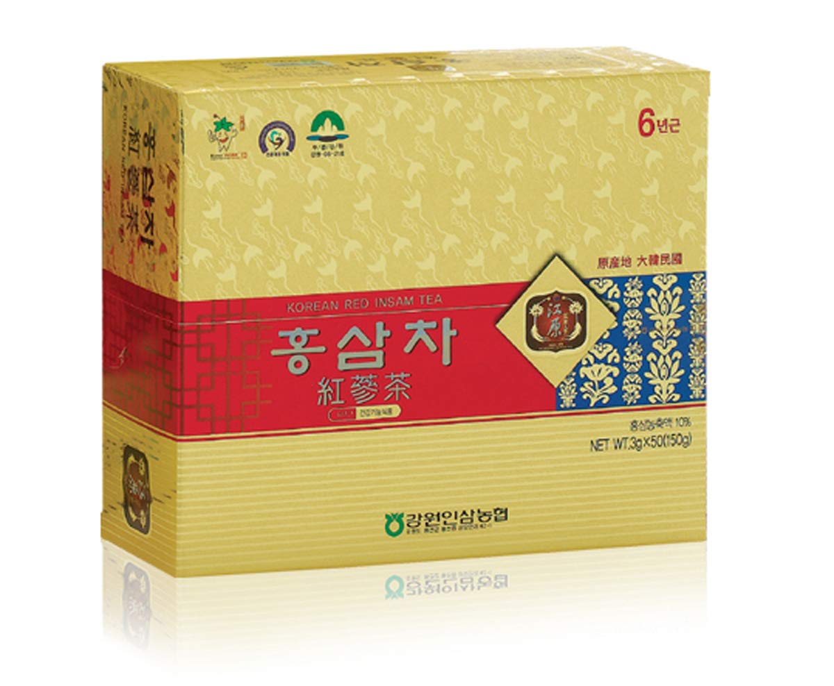 Gangwoninsam 6 Year Korean Red Ginseng Tea Powder, 5 Pack