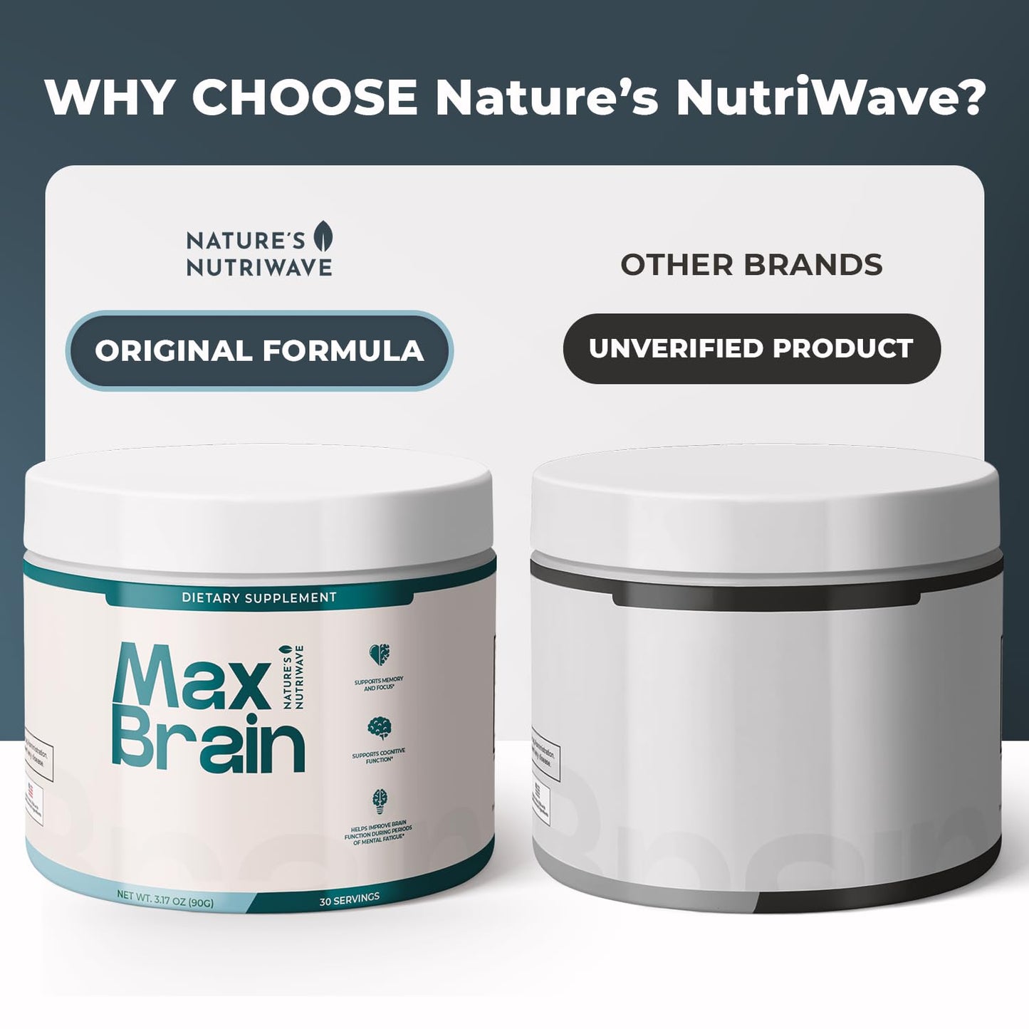 Nature’s NutriWave Max Brain Powder – Baobab, Konjac & Spermidine, 3.17 oz