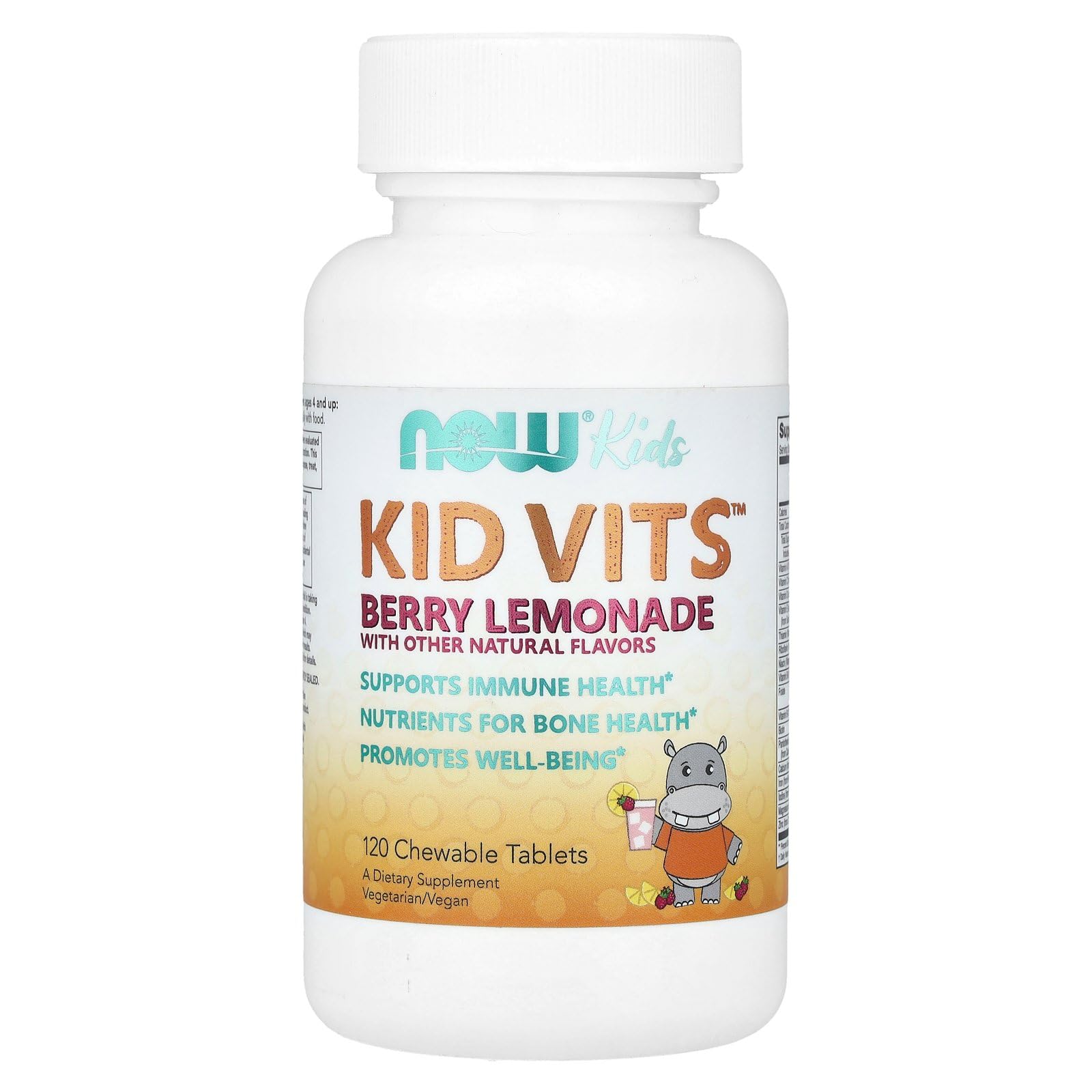 NOW Foods Kid Vits Berry Lemonade Chewable Tablets, 120 Count