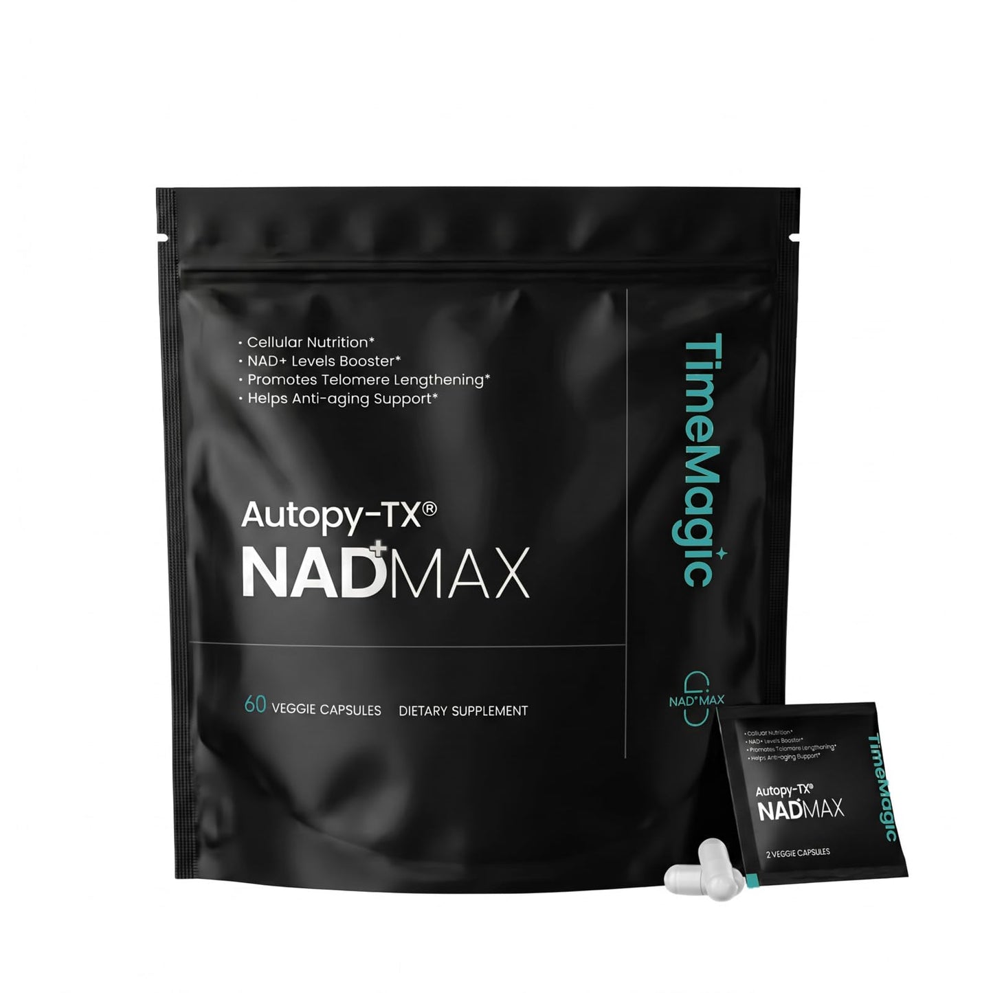 Timeshop TimeMagic NAD+ Supplement – NMN Supplement Alternative for Women and Men – Supports Anti-Aging & Cellular Energy 60 Capsules