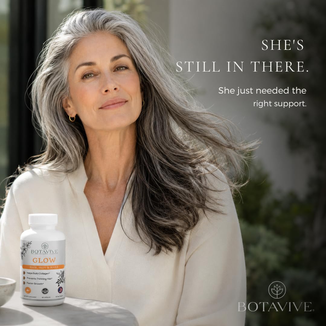 Botavive Glow Menopause Hair & Skin Supplement for Women Over 40 Capsules 60 Count