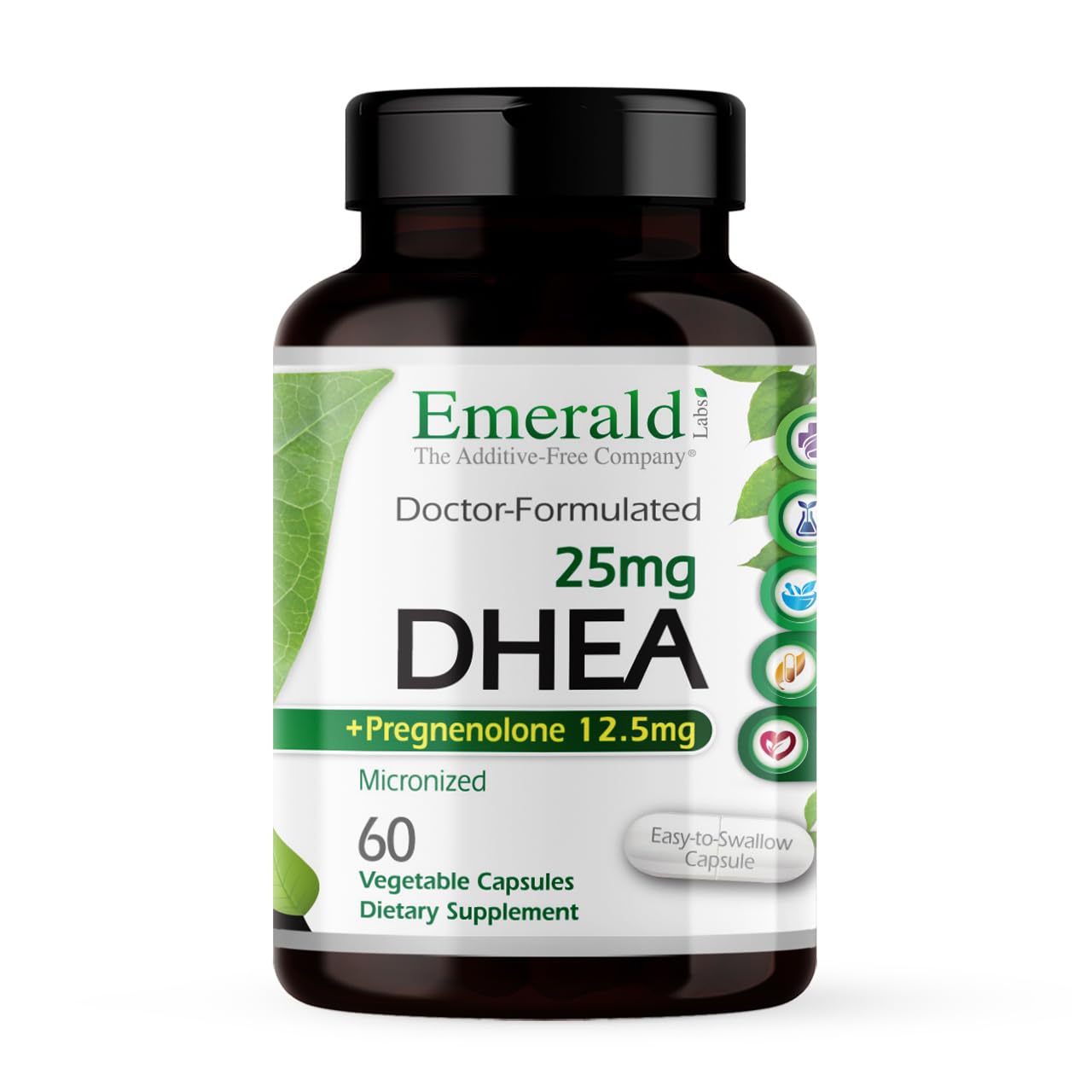 Ultra Botanicals Emerald Labs DHEA 25mg Adrenal Support Capsule, 60 Count