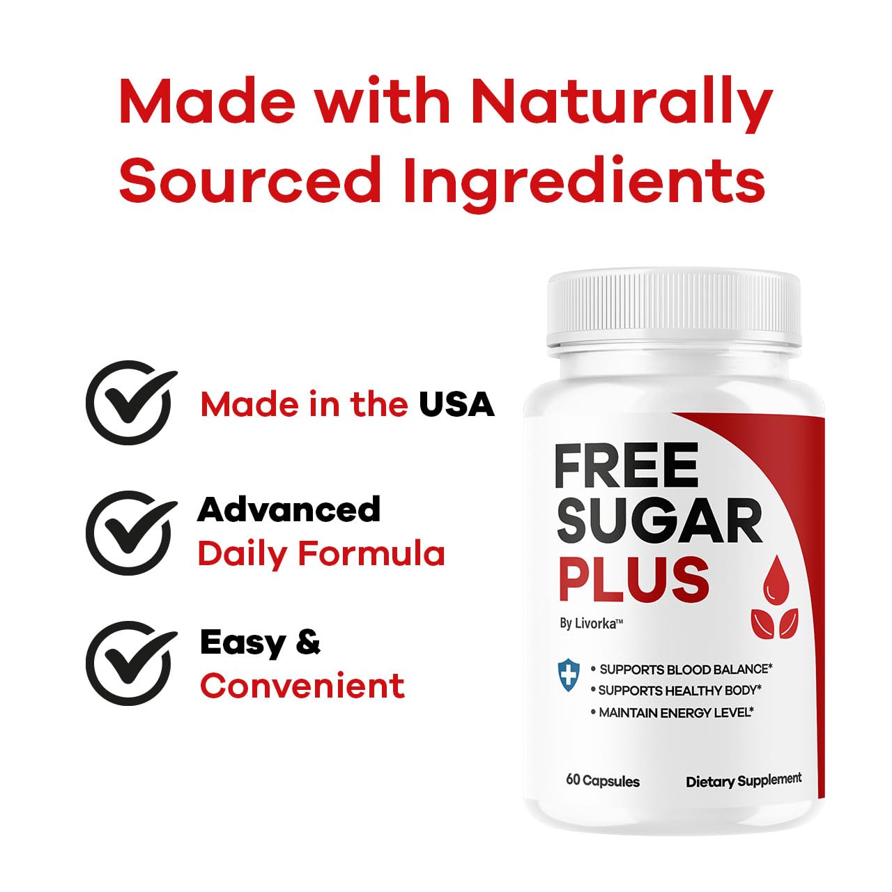 LIVORKA Free Sugar Plus Capsules, 60 Count
