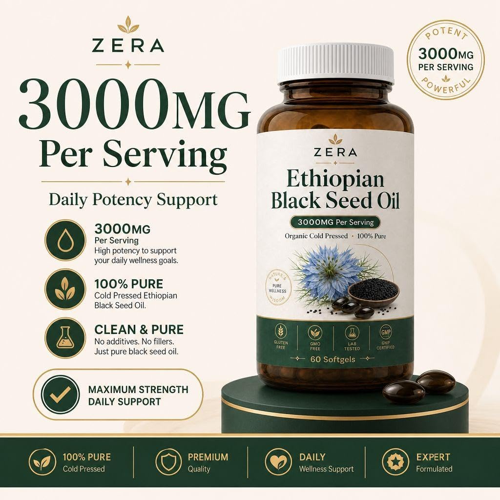 RAWBOLD Zera Ethiopian Black Seed Oil Capsules, 180 Capsules