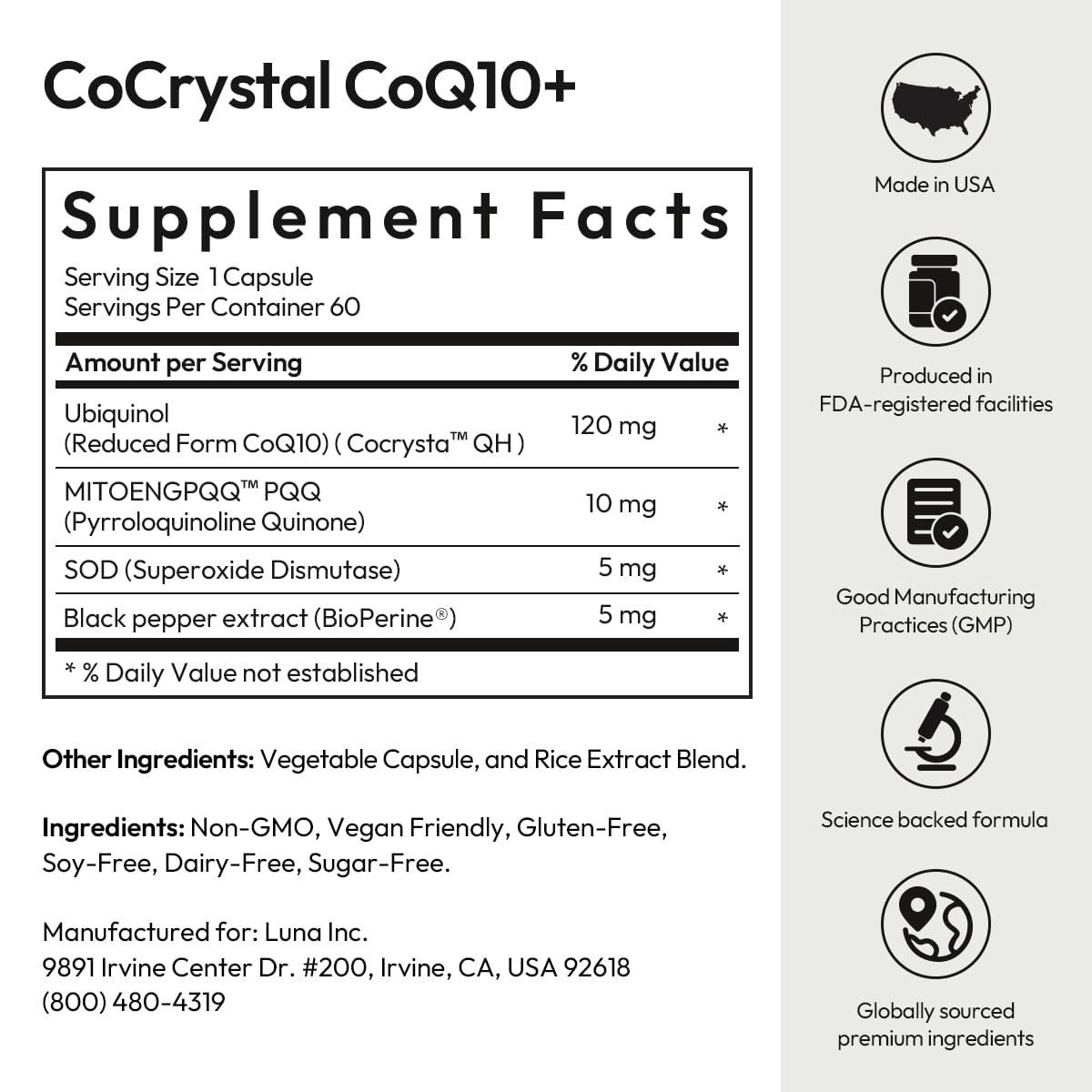 BIGVITA CoCrystal CoQ10 + 120 mg Ubiquinol – Ultra-Absorption Formula with PQQ, SOD & BioPerine – Supports Heart, Energy & Cellular Vitality – 60 Capsules