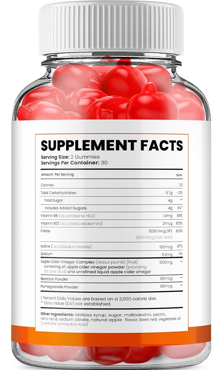 Indelo Ketophoria Keto ACV Gummies Apple Cider Vinegar 1000mg Vitamin B12, 300 Gummies