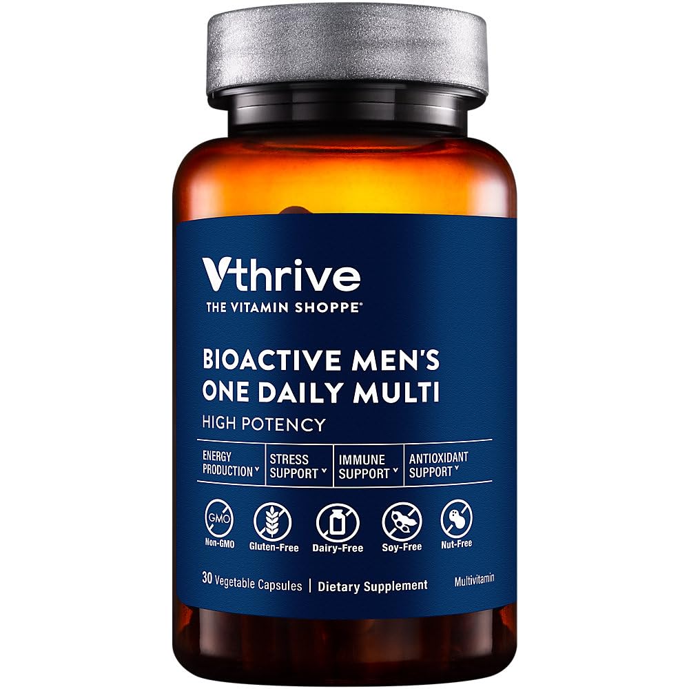 Vthrive Bioactive Men's One Daily Multivitamin, Vegetarian Capsules, 1 Count
