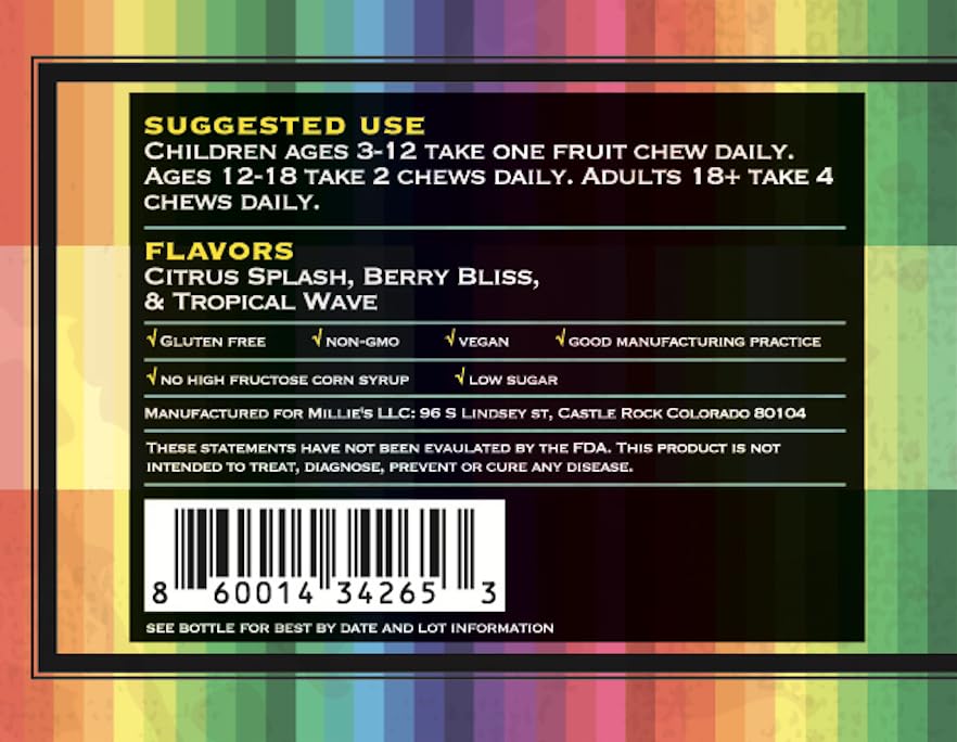 Millie's Daily Dandy All Ages Daily Multivitamin Chews 60 Count