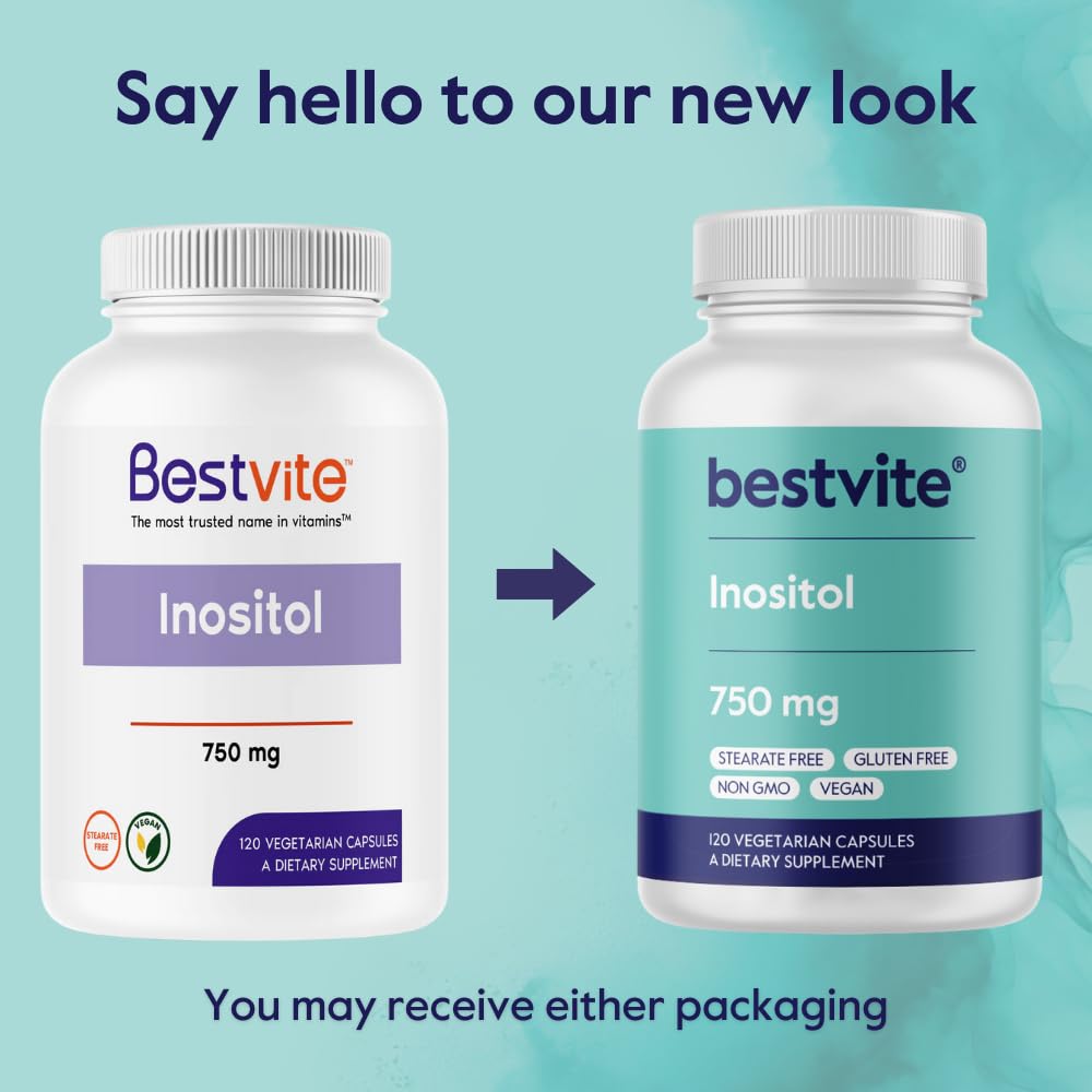 BESTVITE Inositol 750 mg as Myo Inositol Capsules, 120 Count