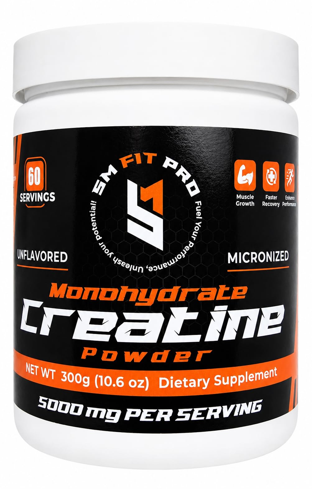 Sm Fit Pro Micronized Creatine Monohydrate Powder, 10.6 oz