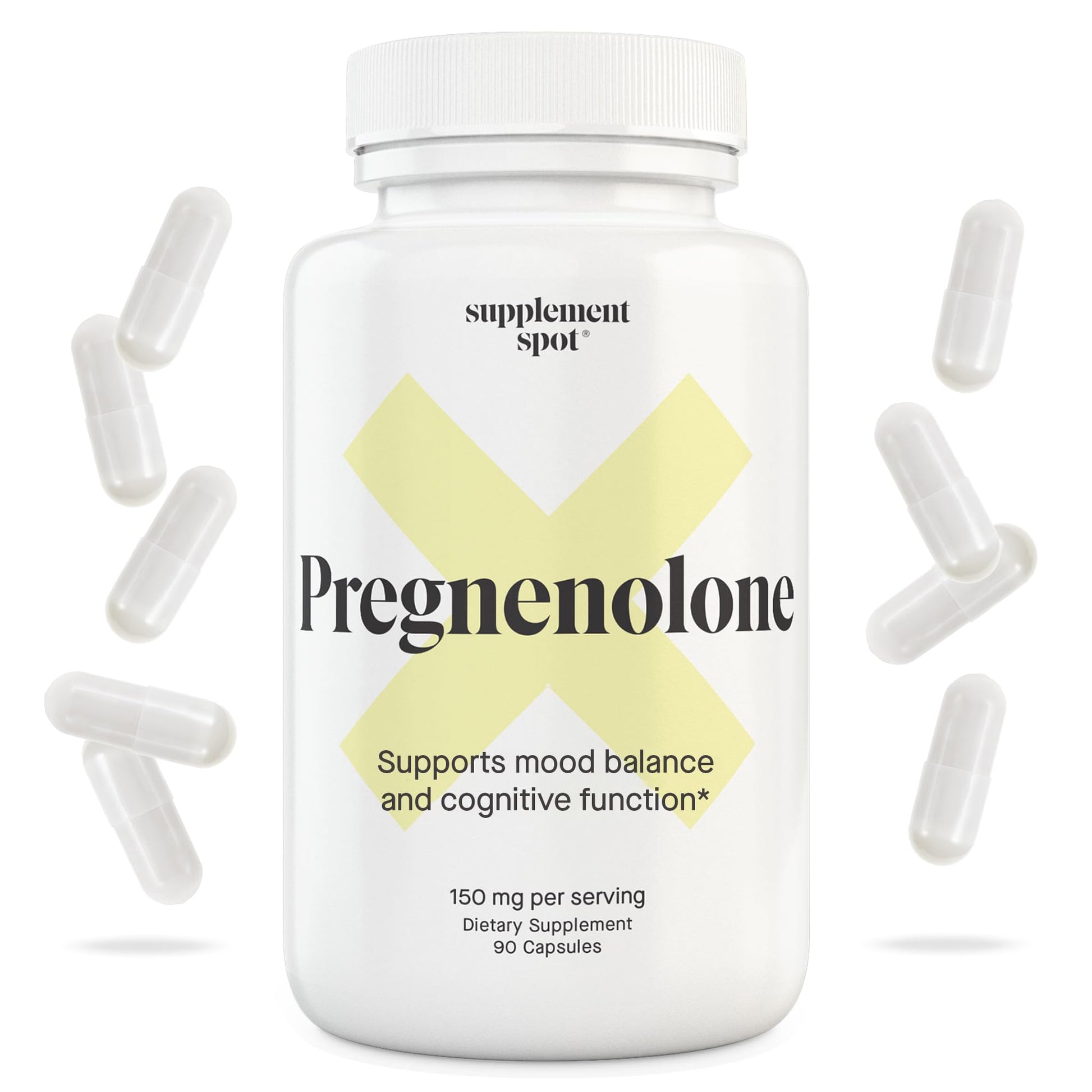 Supplement Spot Pregnenolone 150 mg Energy Supplement Capsule 90