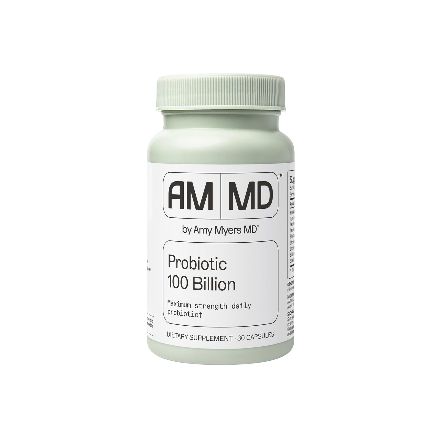 Amy Myers MD Probiotic Capsules 100 Billion - Maximum Strength Daily Probiotic - Gastrointestinal Health Supplement - Digestion & Immune Support, 30 Capsules