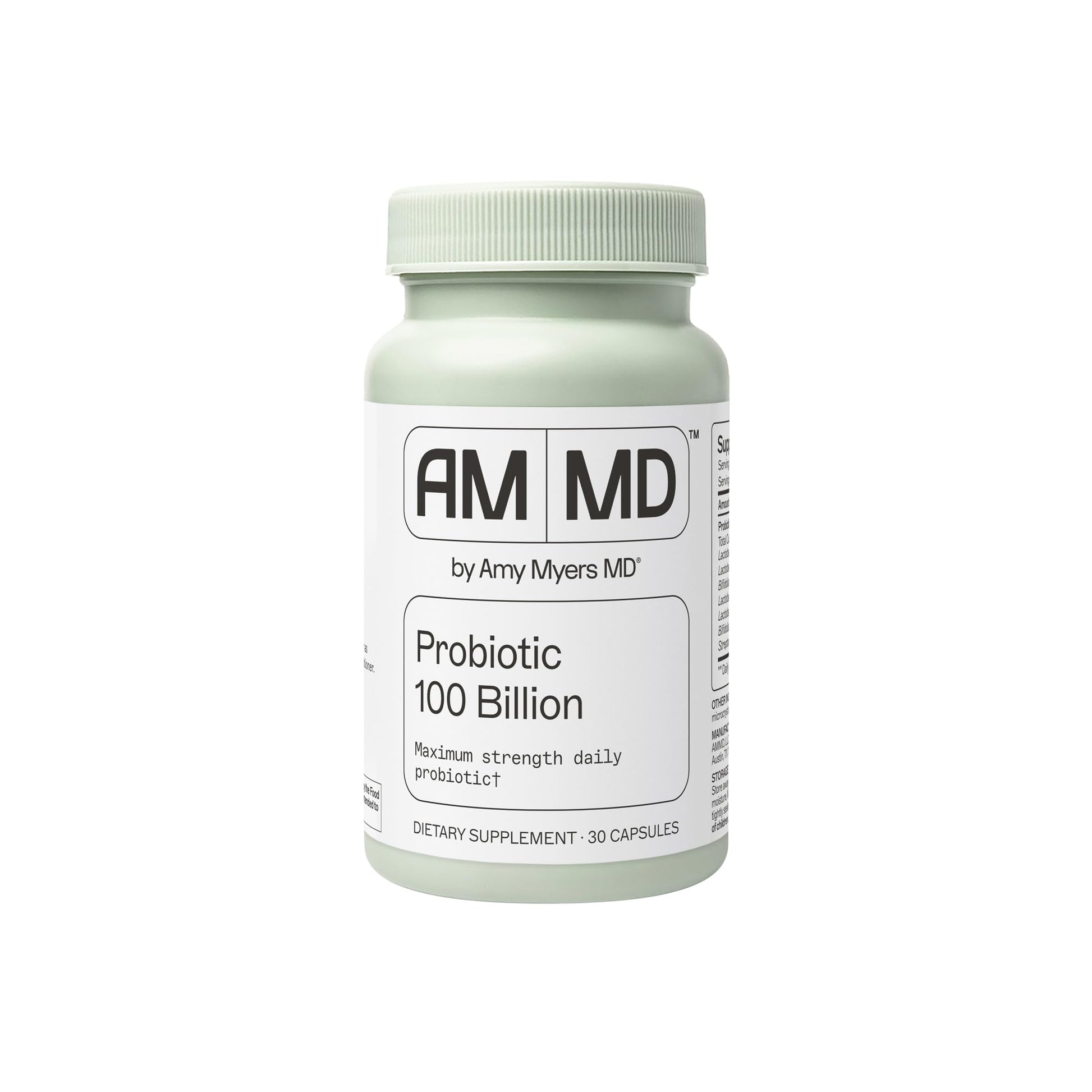 Amy Myers MD Probiotic Capsules 100 Billion - Maximum Strength Daily Probiotic - Gastrointestinal Health Supplement - Digestion & Immune Support, 30 Capsules