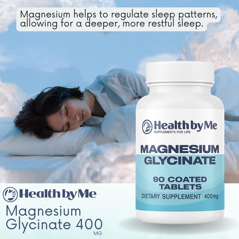 HEALTH BY ME Magnesium Glycinate 400 mg Tablet, 180 Tablets, 2-Pack