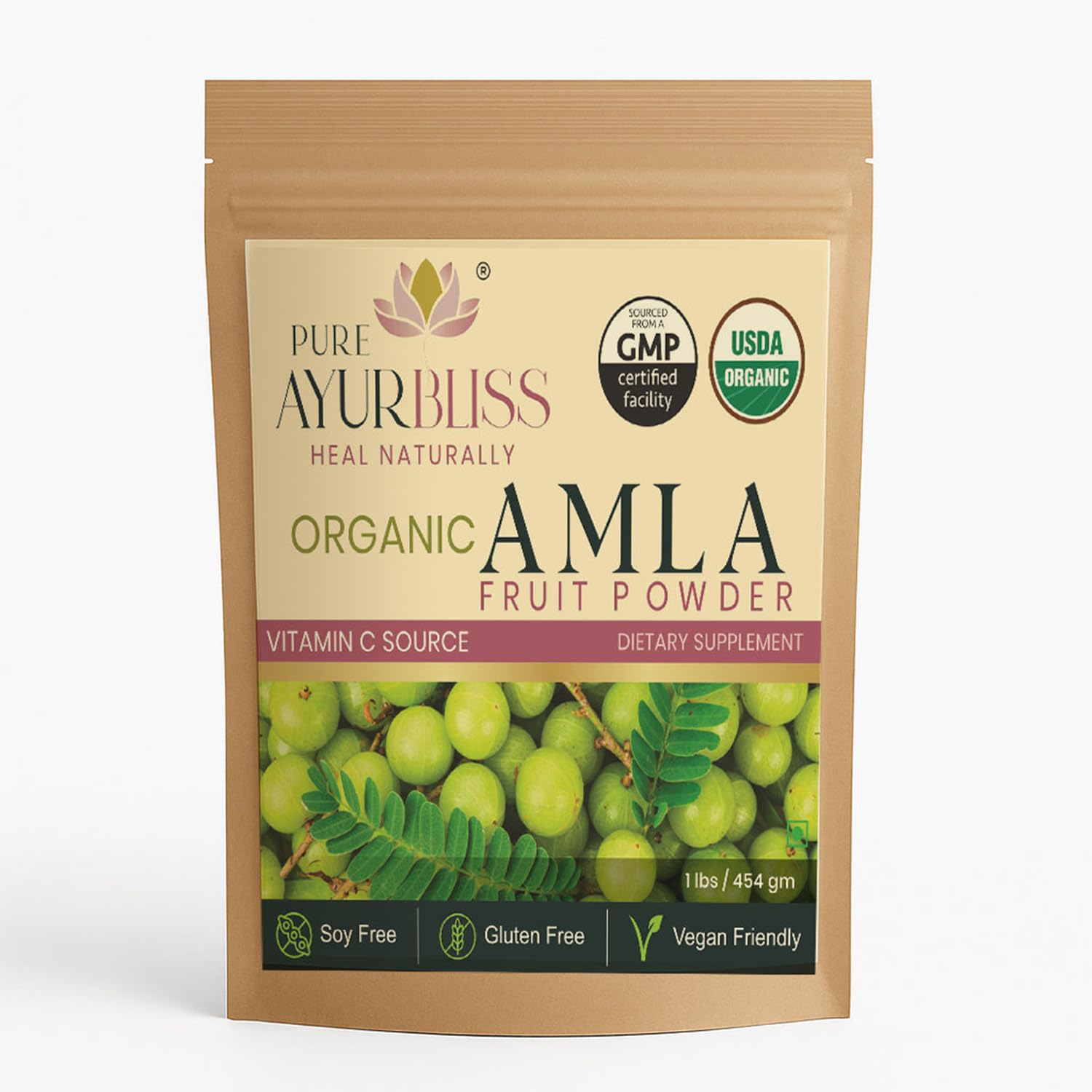 PureAyurbliss Amla Powder, 100% Organic, 16 oz