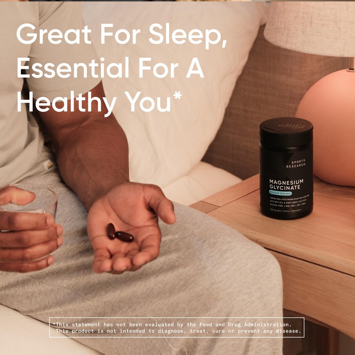 Sports Research Magnesium Glycinate 160mg w/Coconut MCT Oil Softgels, 60 Softgels