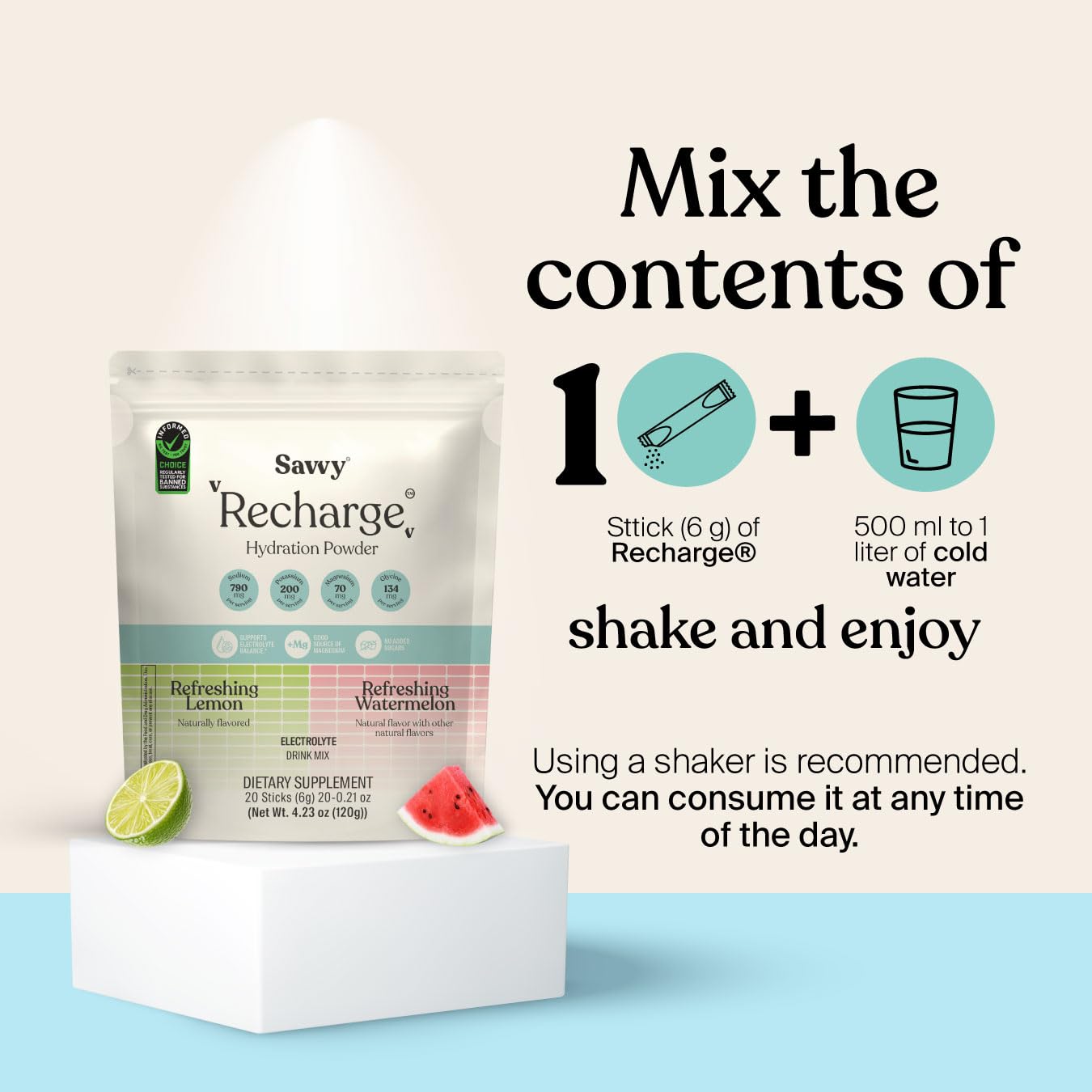 SAVVY Recharge Electrolyte Powder, 20 Sachets