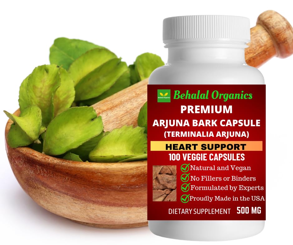 Behalal Organics Arjuna Bark Quick Release Capsules, 100 Count
