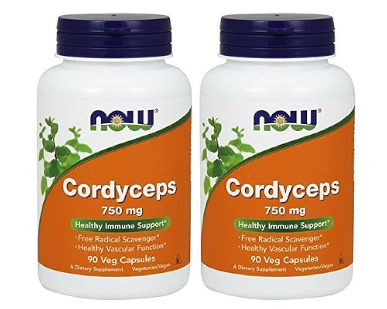 NOW Foods Cordyceps 750 mg Capsules, 90 Count (Pack of 2)
