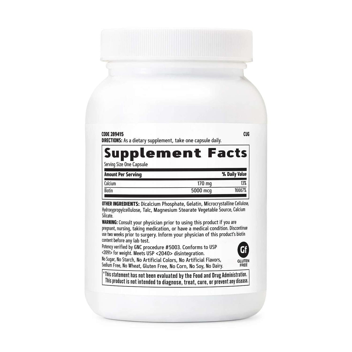 GNC Biotin 5000mcg Capsule, 120 Count