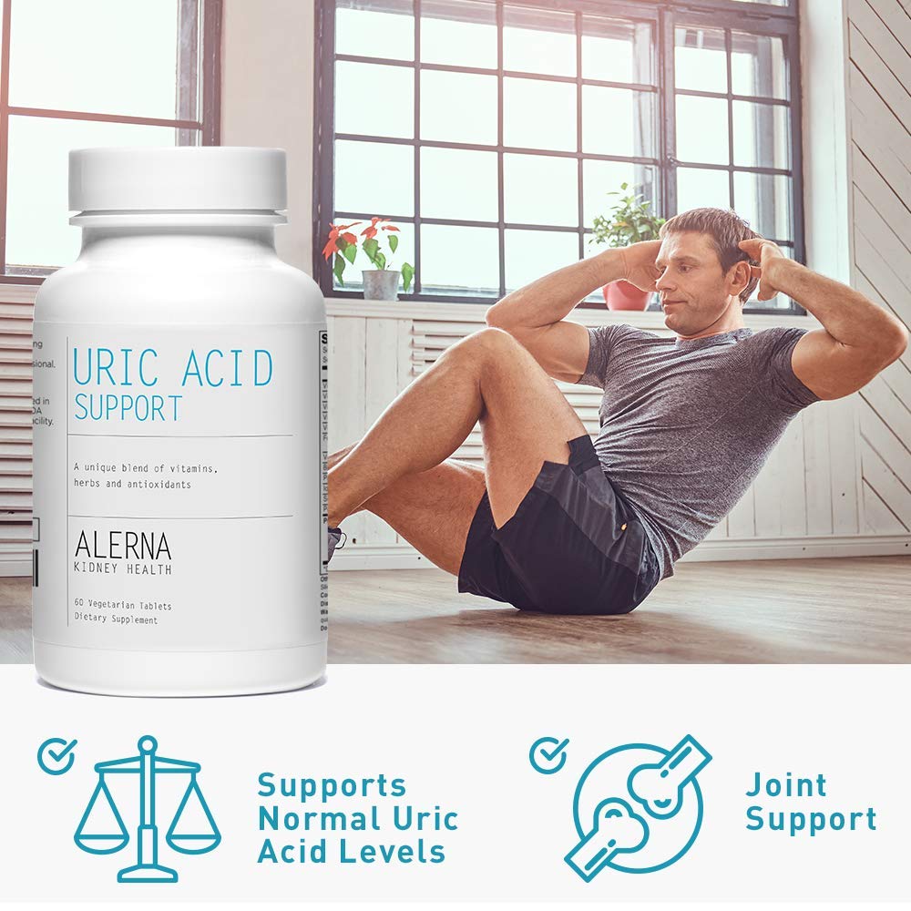 Alerna Kidney Health Uric Acid Support Supplement – Tart Cherry, Celery Seed, Turmeric, Quercetin, 180 Tablets