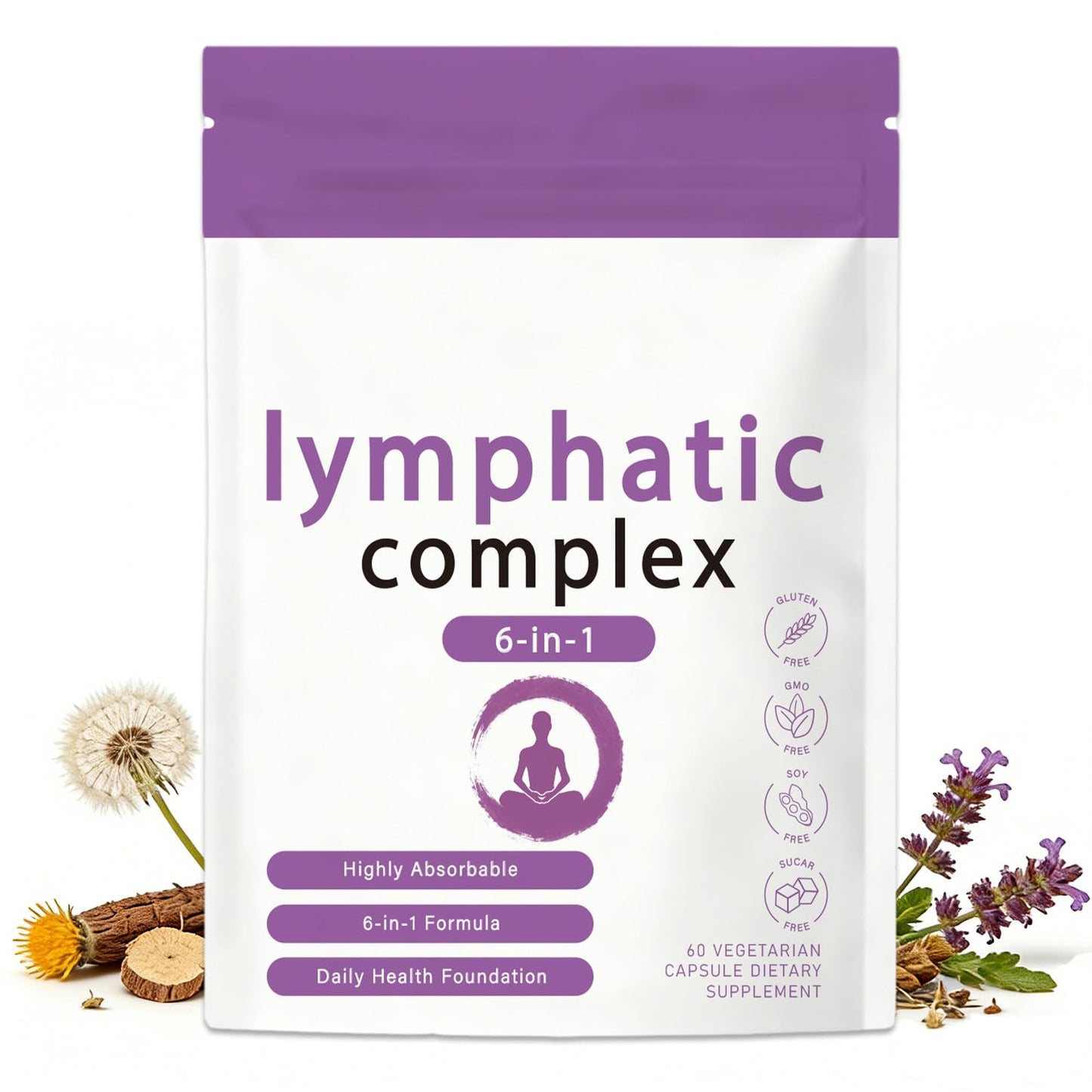 PBZPBZ Lymphatic Complex 6-in-1 Herbal Blend Capsules, 60 Count