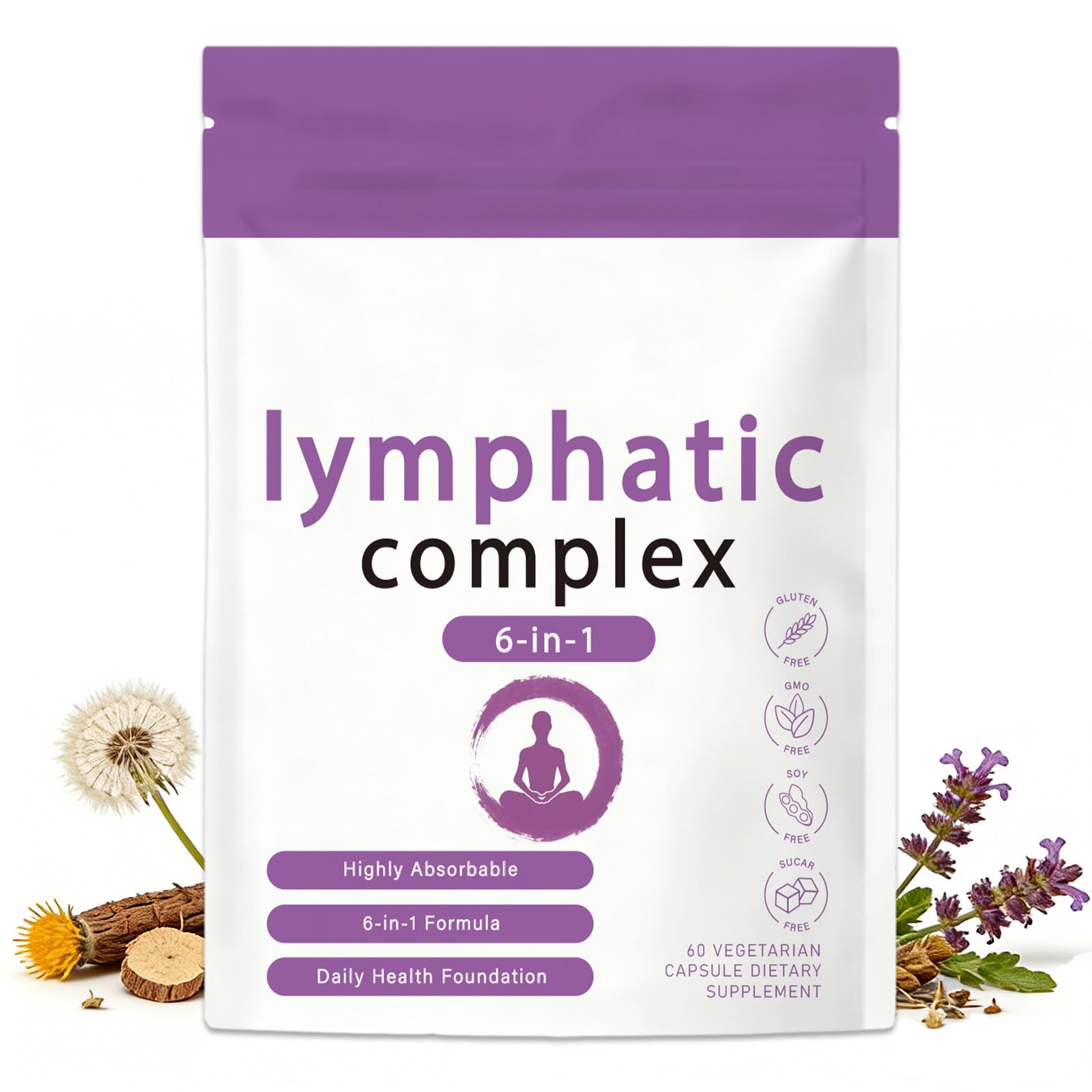 PBZPBZ Lymphatic Complex 6-in-1 Herbal Blend Capsules, 60 Count