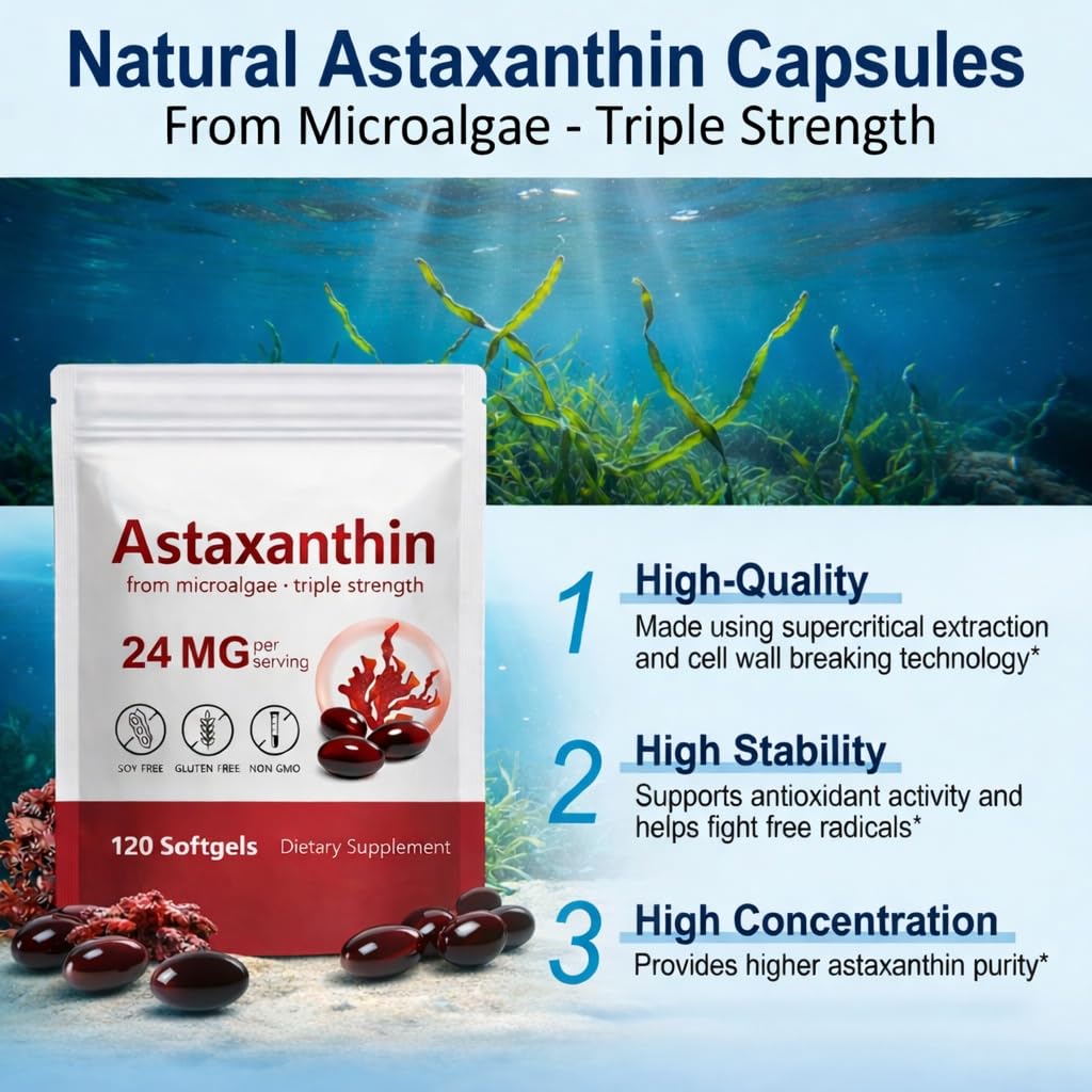 KUZEOLON Astaxanthin Supplements 24 Softgels