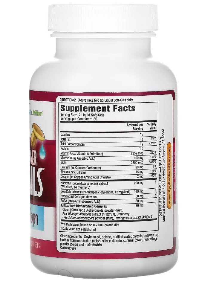Applied Nutrition Longer Stronger Hair & Nails Softgels 360