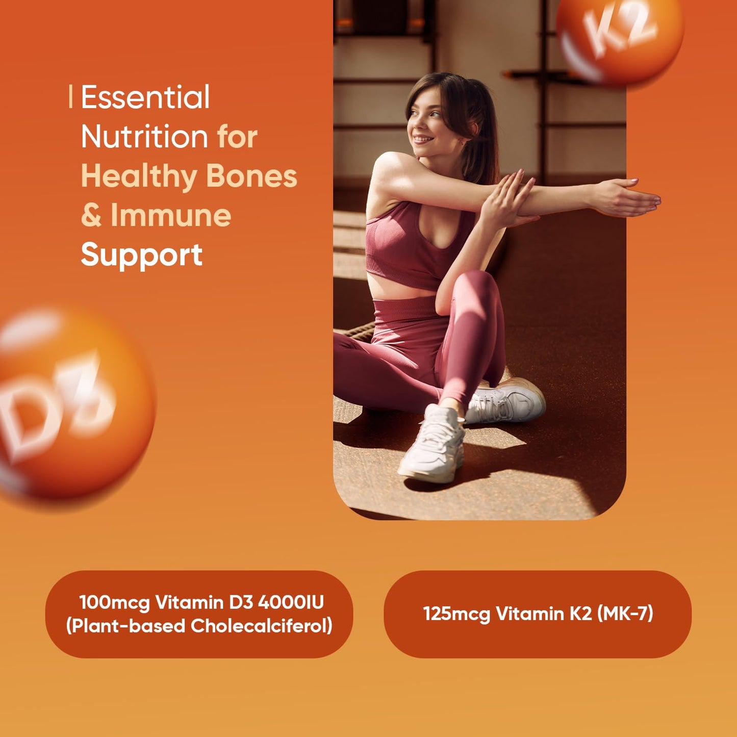 WeightWorld D3 Vitamin 4000 IU + K2 (MK-7) 125mcg 240 Tablets