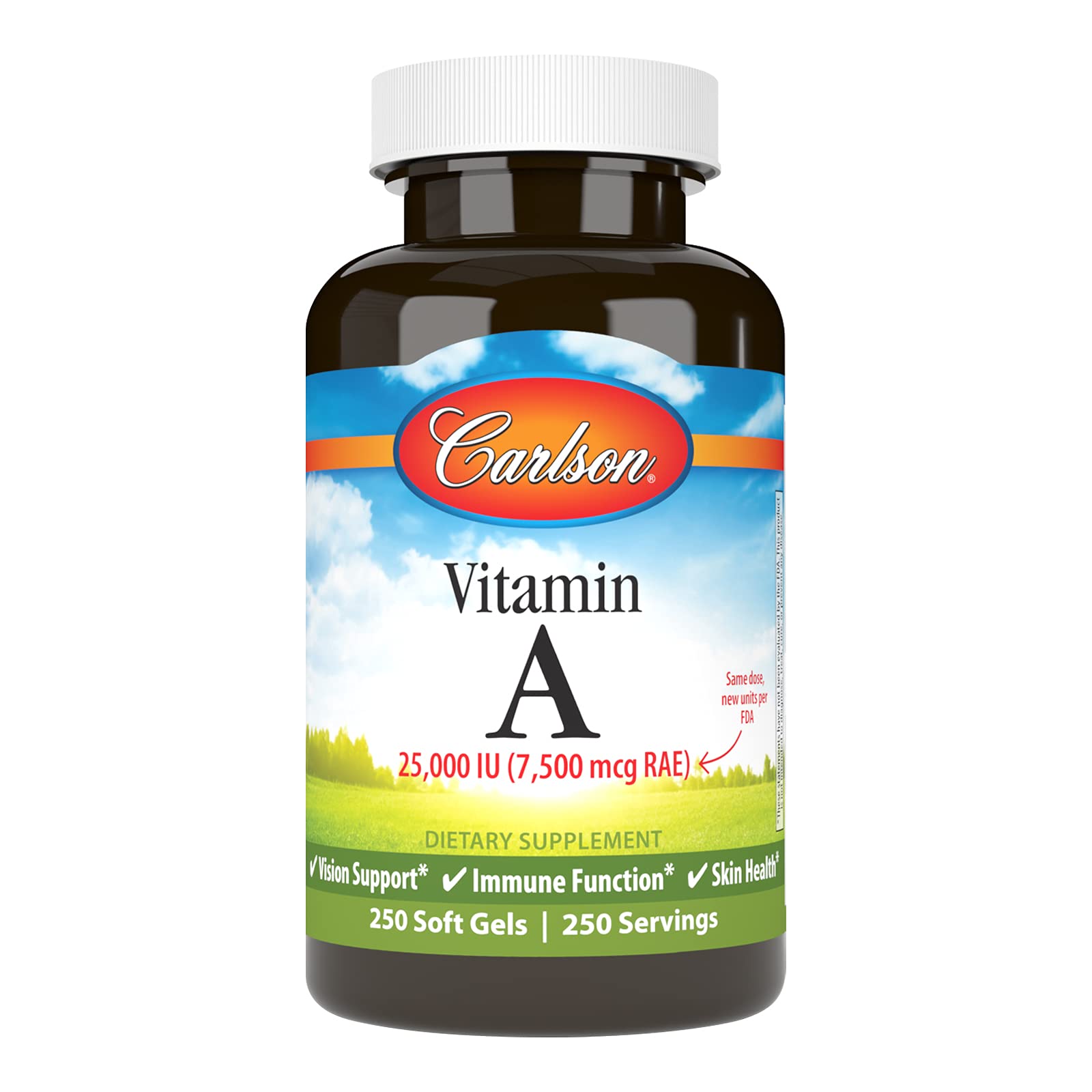 Carlson Vitamin A 25,000 IU Soft Gels, 250 Soft Gels