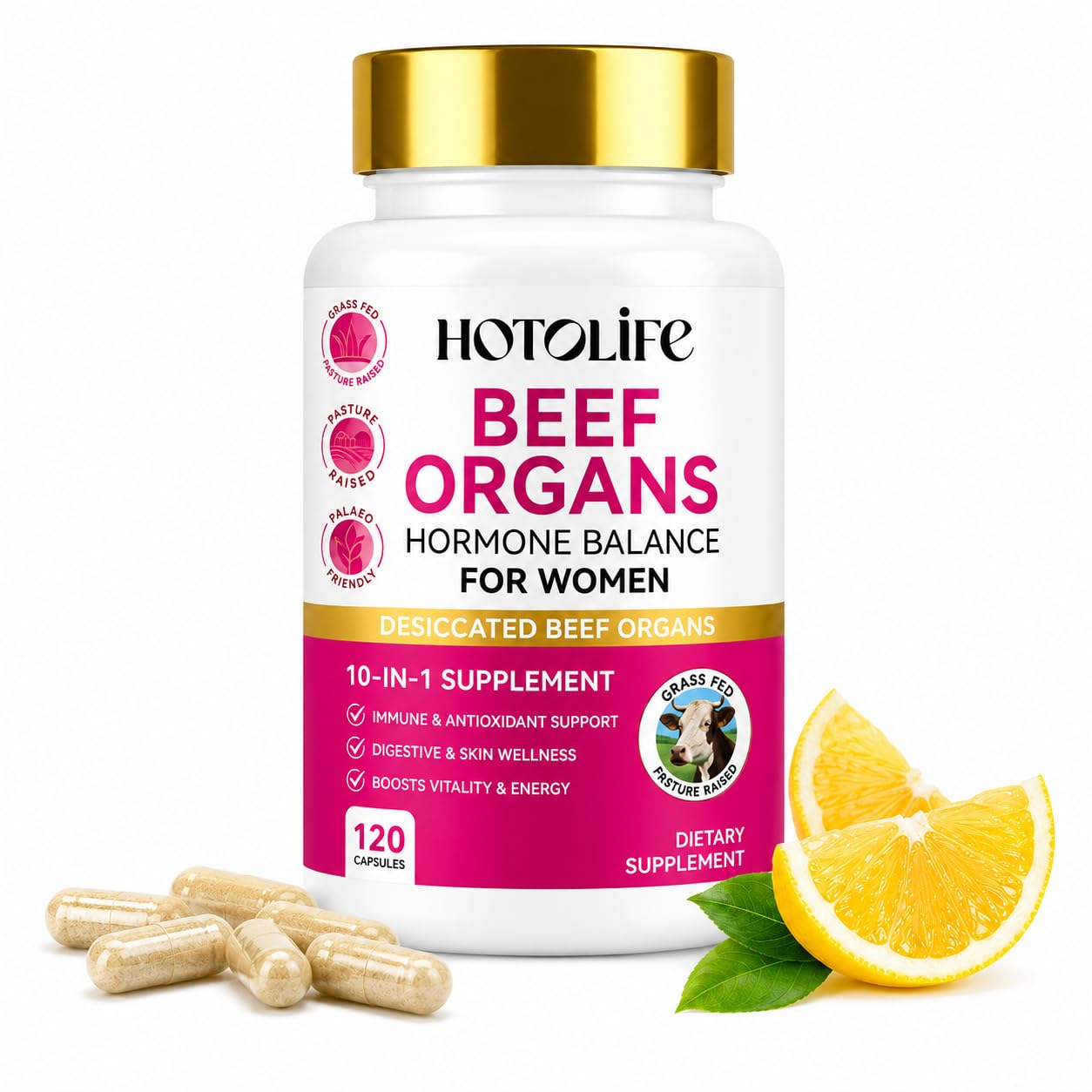 Hotolife Beef Liver Capsules, 120 Capsules