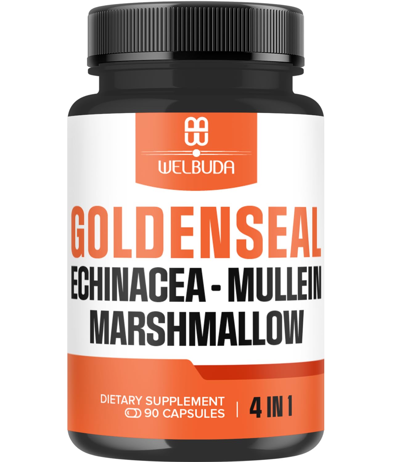 WELBUDA Goldenseal Root with Echinacea, Mullein Leaf, Marshmallow 90 Veggie Capsules