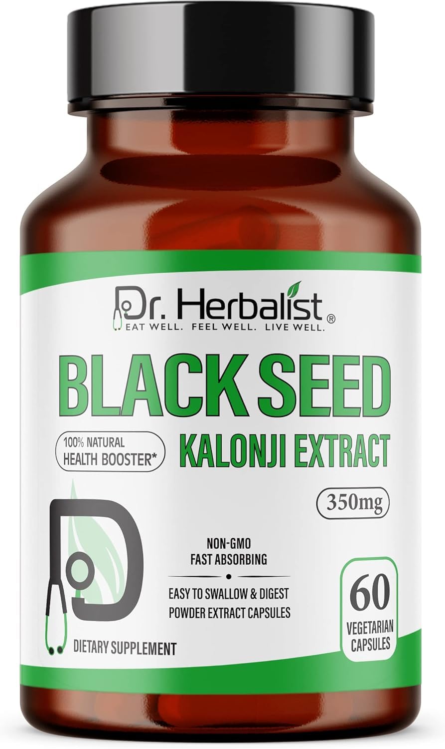 Dr. HERBALIST Black Seed Extract 350mg Softgels, 60 Count