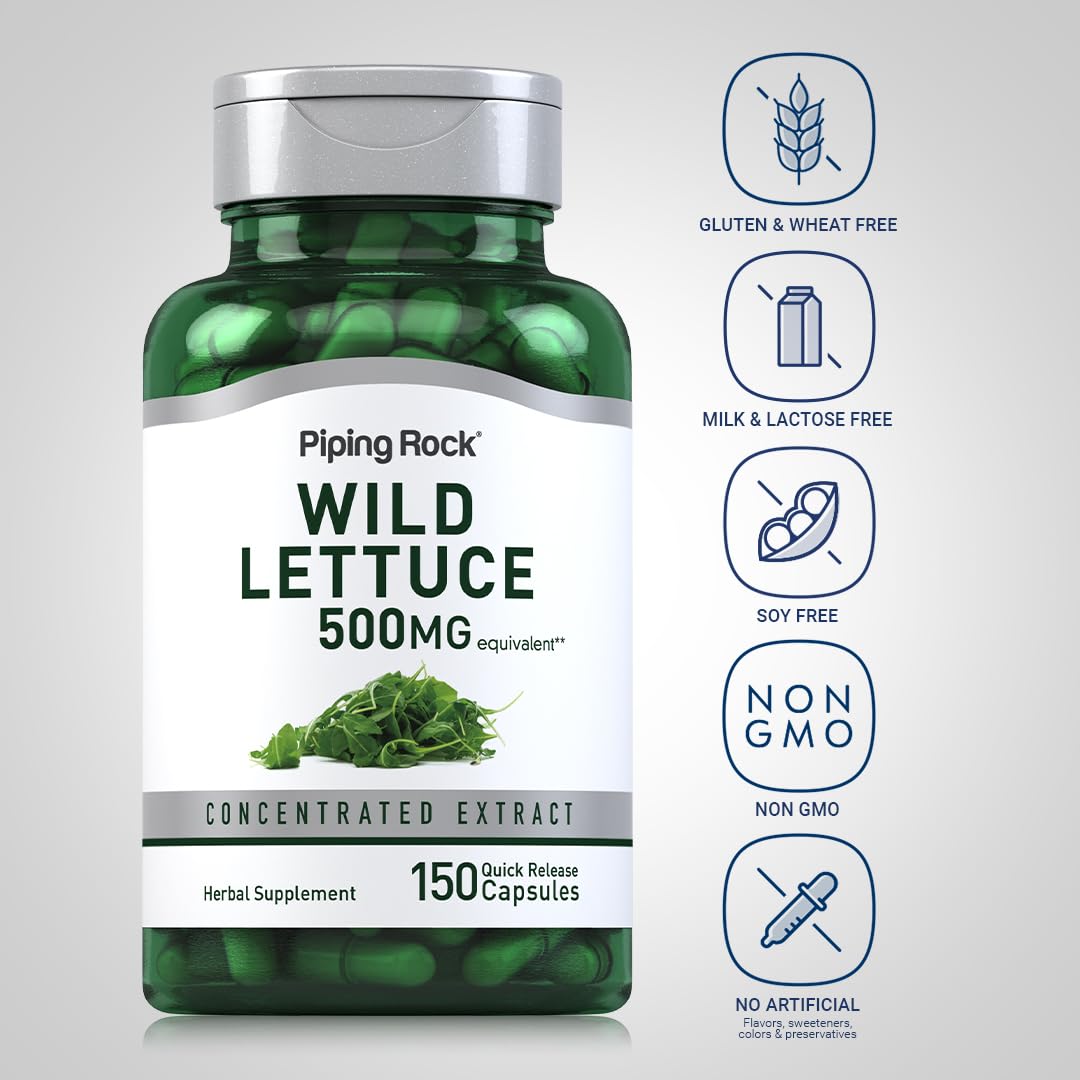 Piping Rock Wild Lettuce Extract 150 Capsules