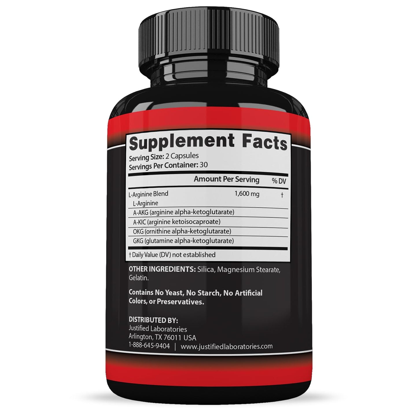 Justified Laboratories Nitric Oxide Xtreme 5000 Advanced Men's Health Formula 60 Capsules