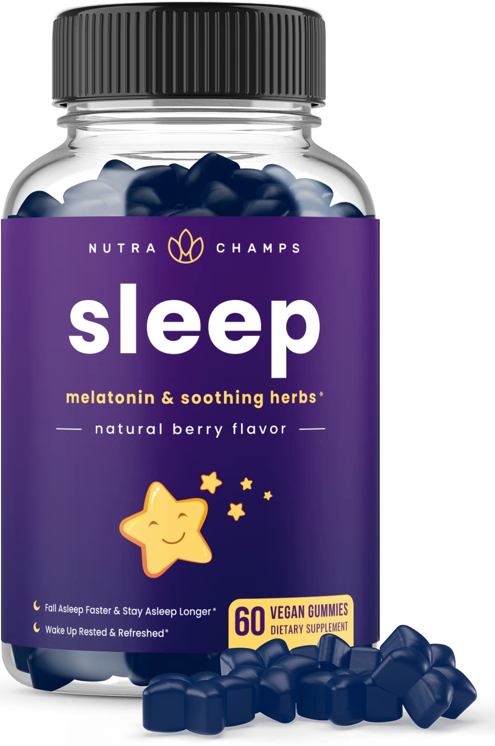 NutraChamps Sleep Gummies for Adults & Kids, 60 Count