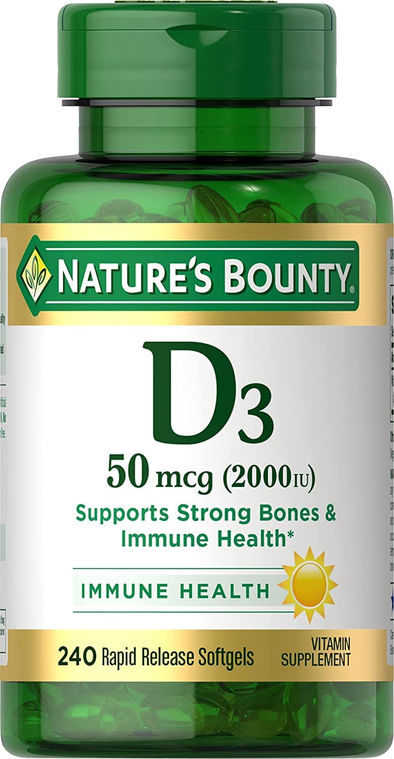 Nature's Bounty Vitamin D 2000 IU Softgels, 240 Count