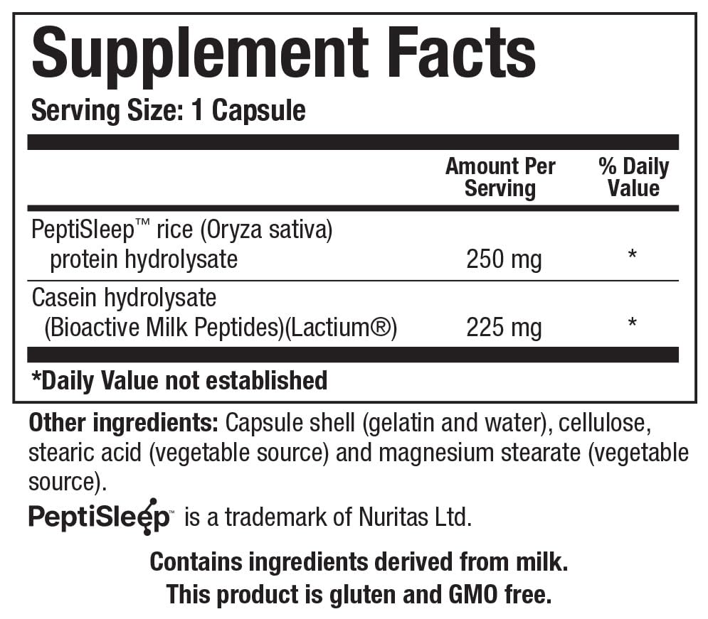 BIOTICS RESEARCH SleepTides Synergy Dual-Peptide Sleep Support Melatonin-Free Capsules, 30 Count