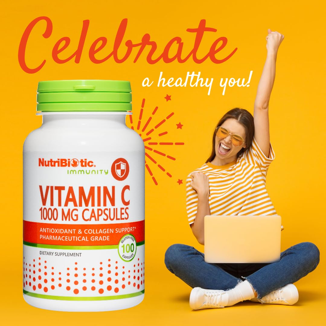 NutriBiotic Vitamin C 1000 Mg Capsules, 100 Count