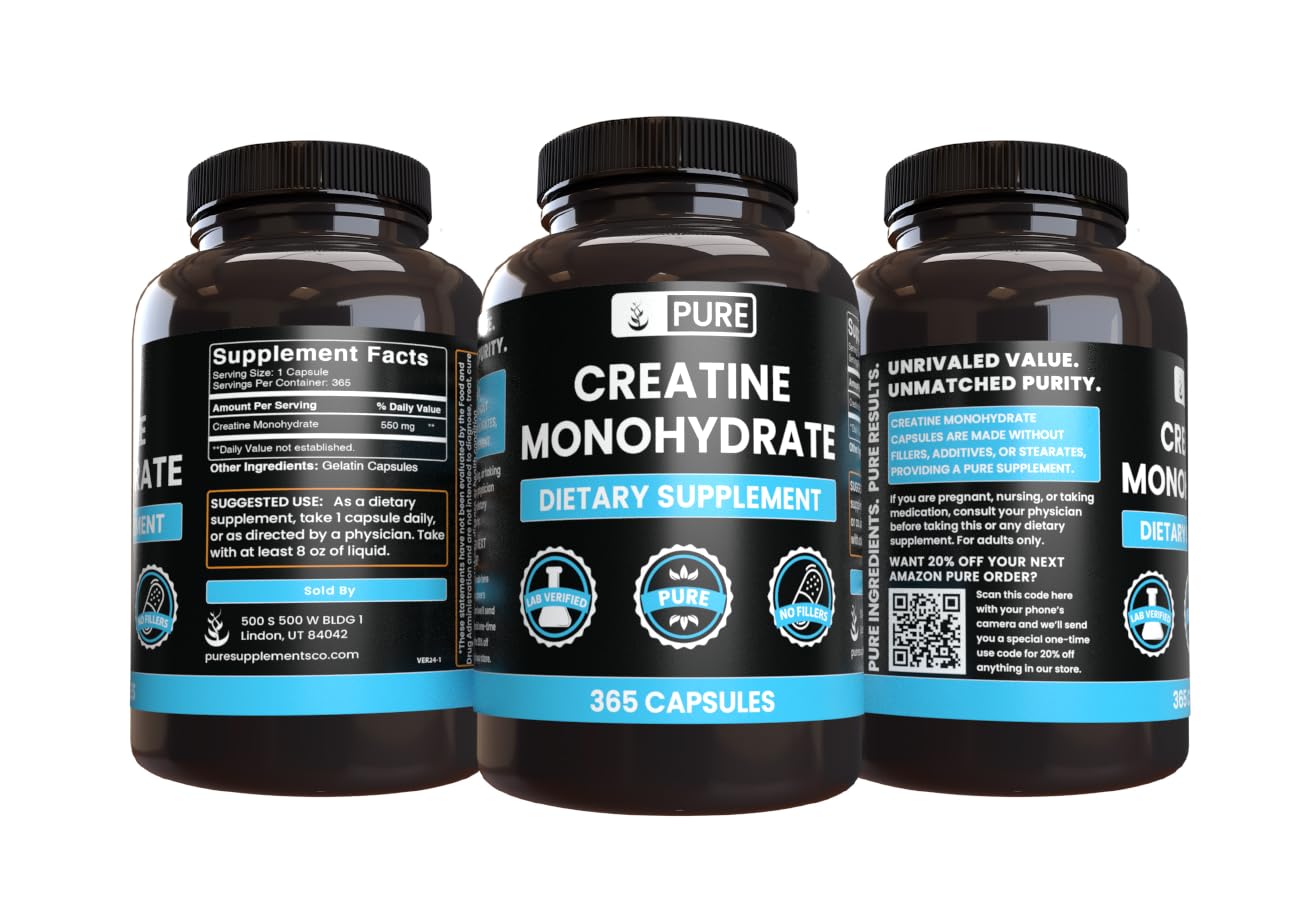 Pure Original Ingredients Creatine Monohydrate Capsule 365