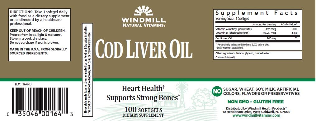Windmill Cod Liver Oil Softgels 100 Count