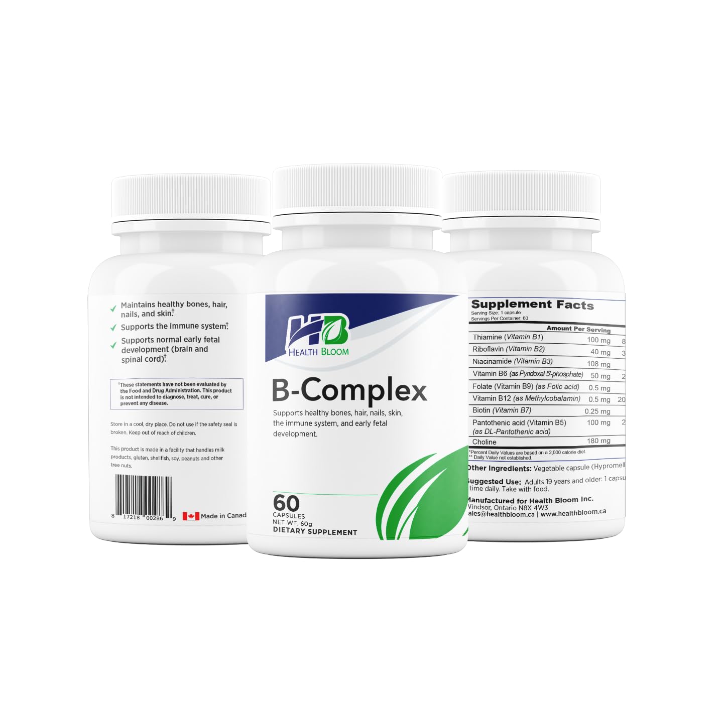 Health Bloom Inc. B-Complex Capsules 60
