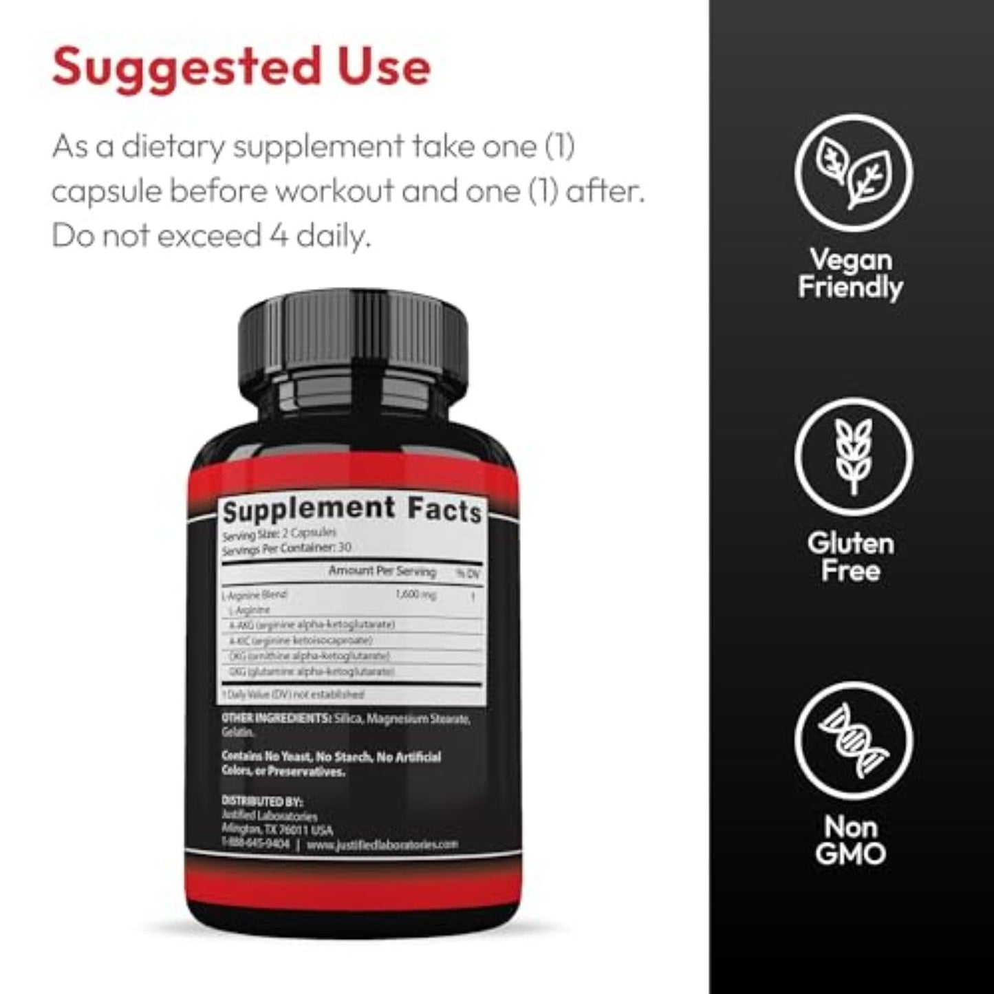 Justified Laboratories Nitric Oxide Xtreme 5000 60 Capsules