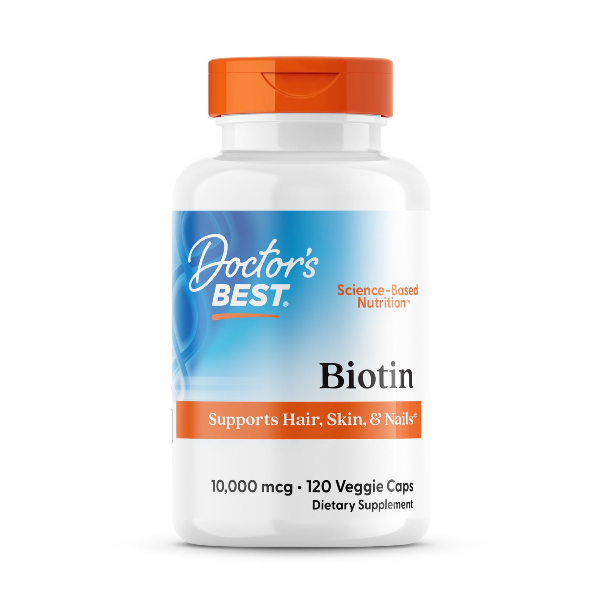 Doctor's Best Biotin Vitamin Supplement 10000 mcg Capsules, 120 Veg Caps
