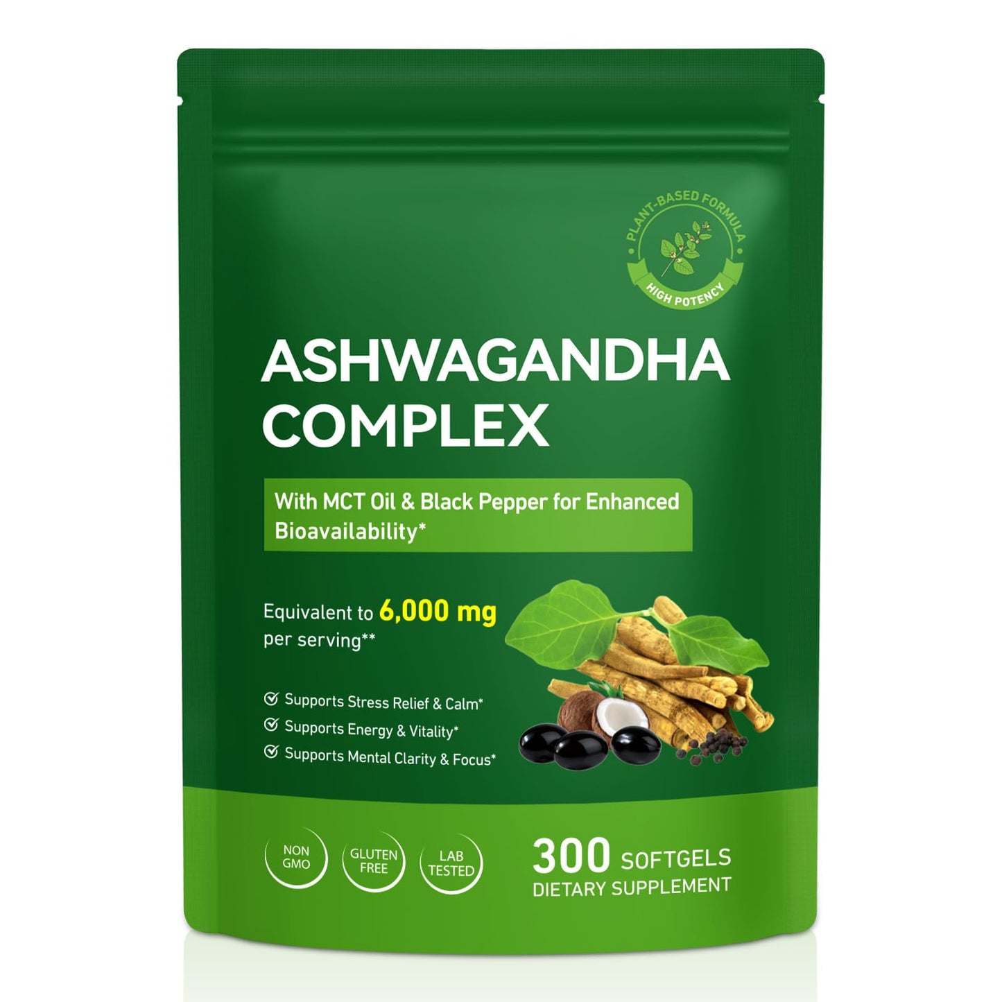 ZODENIS Ashwagandha Supplements Softgel 300 Count